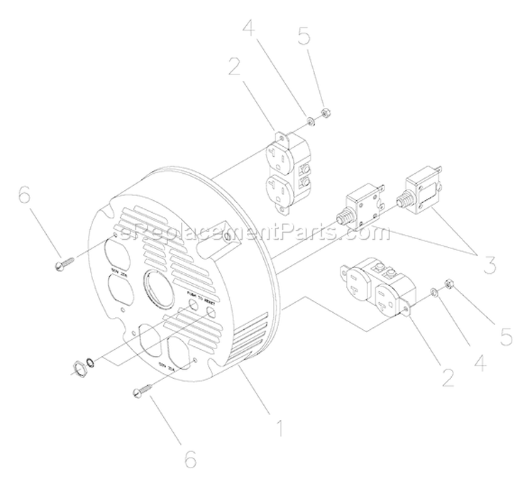 Page B Diagram and Parts List for  Briggs and Stratton Generator